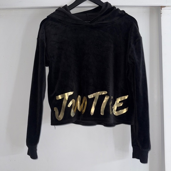 2/$15 Justice Black Hoodie with Gold Logo - Picture 2 of 5